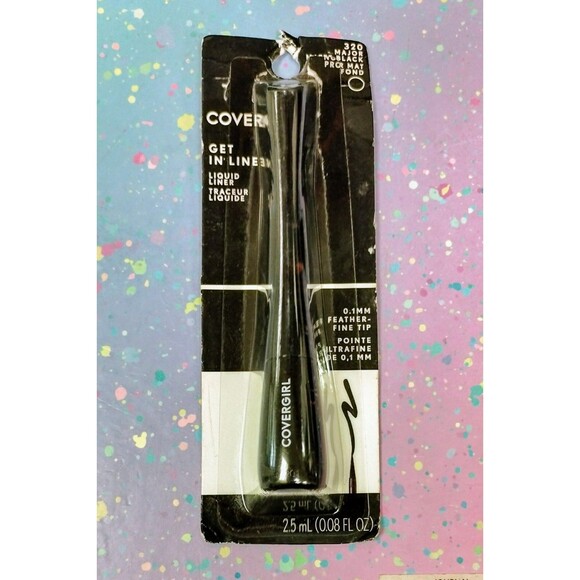 CoverGirl Eyeliner Get In Line Liquid Liner 320 Major Matte Black Eye Makeup 3x - Picture 14 of 16